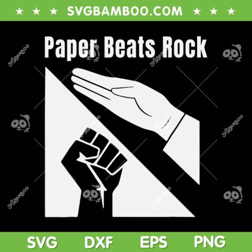 Paper Beats Rock SVG, Funny Hand Over Fist Symbol SVG, Minimalist Game Icon Design