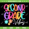 Preppy Second Grade Vibes SVG, Back to School 2nd Grade SVG PNG