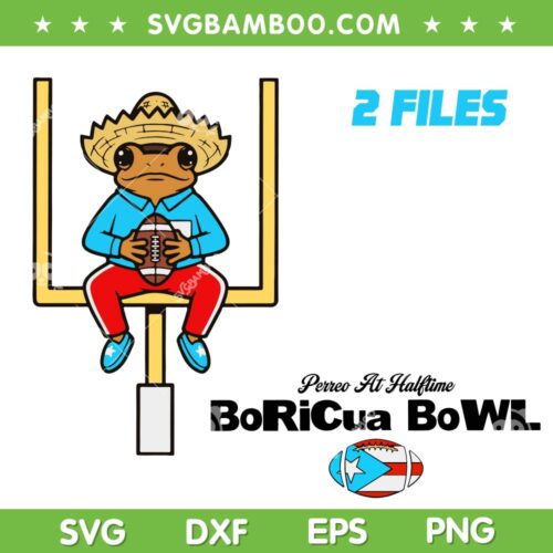 Puerto Rico Boricua Bowl SVG PNG, Bad Bunny Concho Frog Super Bowl 2026 SVG