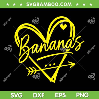 Retro Heart Bananas Football SVG, Savannah Bananas Heart Lover SVG PNG Retro Heart Bananas Football SVG, Savannah Bananas Heart Lover SVG PNG