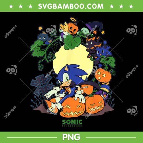 Sonic The Hedgehog Chao Tales Halloween PNG, Sonic Halloween Group Shot PNG