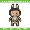 Cute Labubu Skeleton SVG PNG, Labubu Monster Halloween SVG