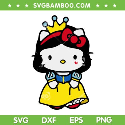 Hello Kitty Princess SVG PNG, Kawaii Kitty Snow White SVG Hello Kitty Princess SVG PNG, Kawaii Kitty Snow White SVG