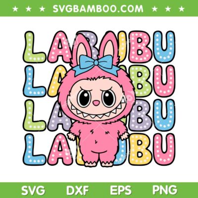 Cute Girl Labubu SVG, Labubu Monster Bow SVG PNG Cute Girl Labubu SVG, Labubu Monster Bow SVG PNG