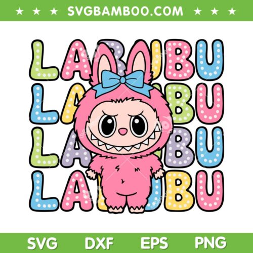 Cute Girl Labubu SVG, Labubu Monster Bow SVG PNG