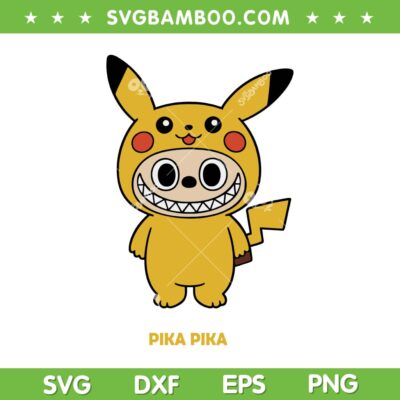 Pikachu Labubu SVG PNG, Labubu Pokemon Costume SVG Pikachu Labubu SVG PNG, Labubu Pokemon Costume SVG