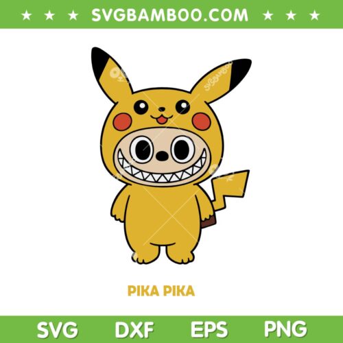 Pikachu Labubu SVG PNG, Labubu Pokemon Costume SVG