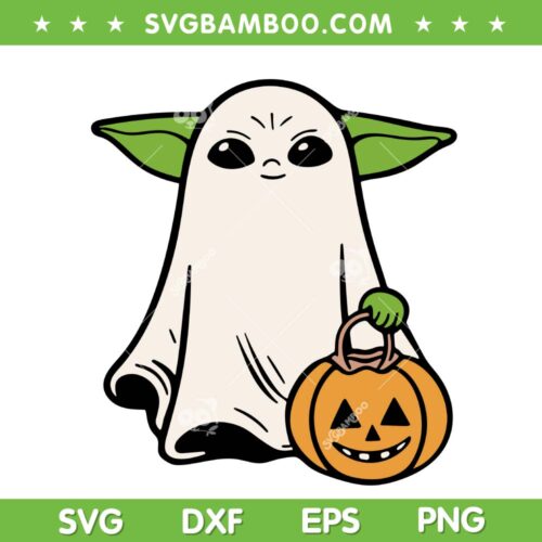 Baby Yoda Ghost Halloween SVG PNG, Star Wars Grogu Ghost SVG