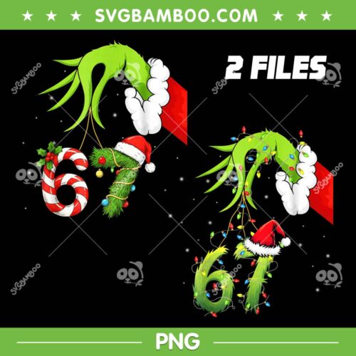 Grinch Ornament 67 PNG, Grinch Hand Christmas 6 7 Meme PNG