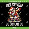 Santa Six Seven Burh PNG, Funny Santa Dabbing 67 Christmas PNG