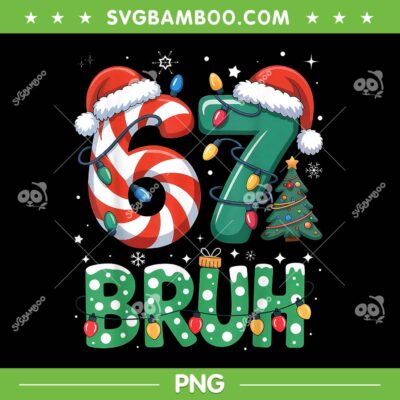Christmas Bruh 67 PNG, Six Seven Meme Xmas PNG