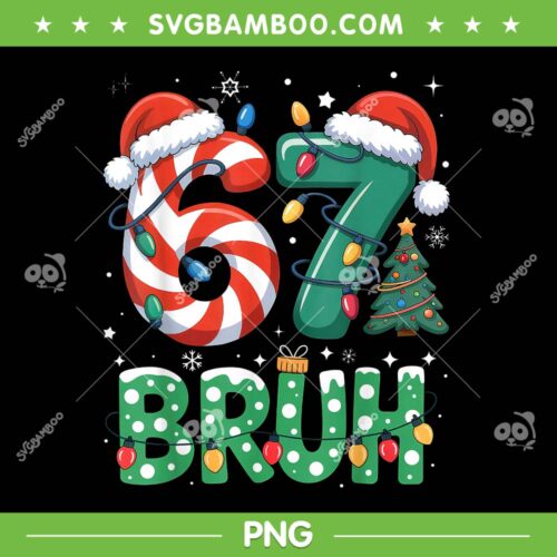 Christmas Bruh 67 PNG, Six Seven Meme Xmas PNG