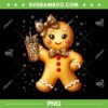 Gingerbread Leopard Coquette PNG, Cute Gingerbread Coffee Christmas PNG