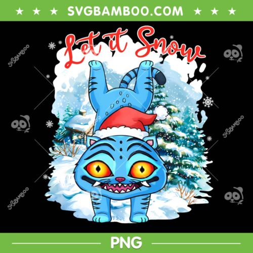 Derpy Tiger Let it Snow PNG, Kpop Demon Hunters Blue Tiger Christmas PNG