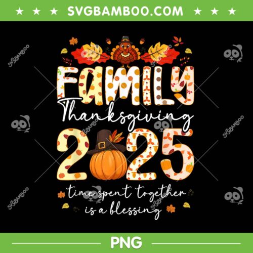 Family Thanksgiving 2025 PNG, Turkey Autumn Fall Matching Crew PNG