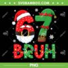 Funny Christmas Bruh 67 PNG, Six Seven Santa Elf Meme Xmas PNG