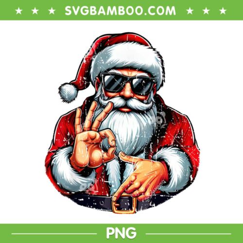 Santa Six Seven Meme PNG, Cool Santa Christmas 67 PNG