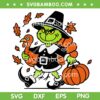 Green Grinch Pilgrim Turkey SVG, Cute Grinch Thanksgiving Fall Pumpkin SVG PNG