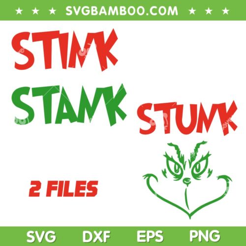 Grinch Stink Stank Stunk Baby SVG, Kids Grinch Face Christmas 2025 SVG PNG