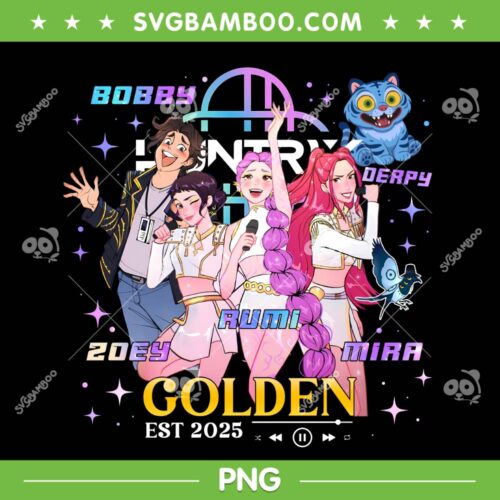 Huntrix Golden 2025 PNG, Kpop Demon Hunters Golden PNG