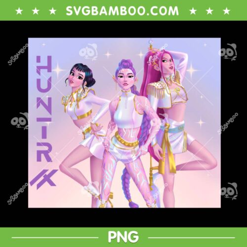 Huntrix Golden PNG, Kpop Demon Hunters Huntrix Band PNG