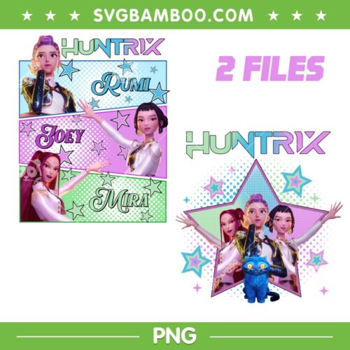 Huntrix Golden Star Bundle PNG, Kpop Demon Hunters Huntrix Golden PNG