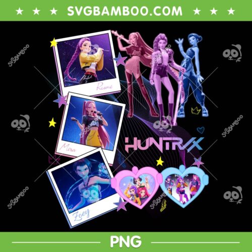 Huntrix Showcase PNG, Rumi Mira Zoey Kpop Demon Hunters Showcase PNG