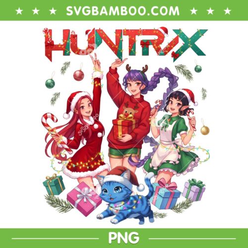 Huntrix Xmas Christmas Version PNG, Rumi Zoey Mira Candy Cane PNG