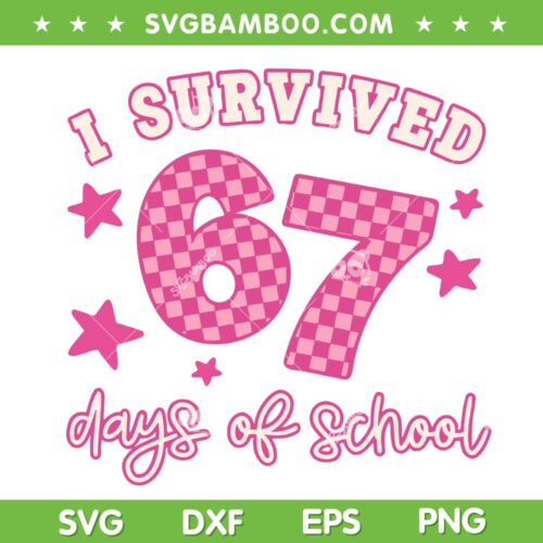 I Survived 67 Days of School SVG, Retro Six Seven Teachers Students SVG PNG