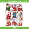 Kpop Demon Hunter Characters Xmas Frame PNG, Christmas Huntrix Saja Boys PNG