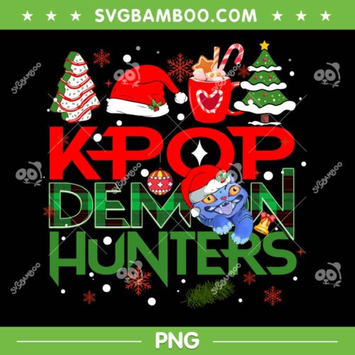 Kpop Demon Hunters Logo Christmas PNG, Derpy Tiger Merry Xmas PNG