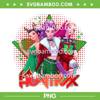 Kpop Demon Hunters Huntrix Xmas PNG, Rumi Mira Zoey Merry Christmas 2025 PNG