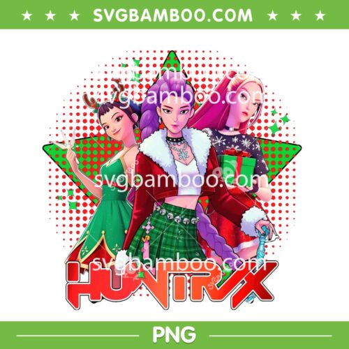Kpop Demon Hunters Huntrix Xmas PNG, Rumi Mira Zoey Merry Christmas 2025 PNG