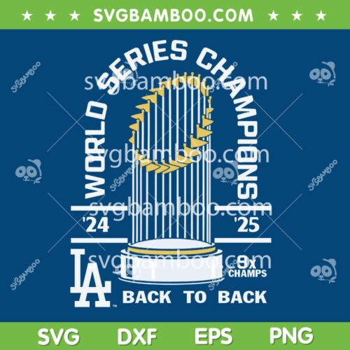 LA Dodgers Back to Back SVG, Dodgers World Series Championship SVG PNG