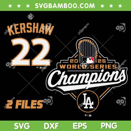 LA Dodgers Champions 2025 SVG, Kershaw LA Dodgers SVG PNG, Dodgers Best Players