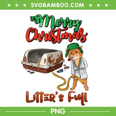 Funny Cat Litter's Full Merry Christmas PNG, Cat Cousin Eddie Christmas Vacation PNG