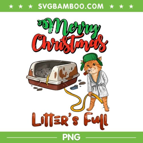 Funny Cat Litter's Full Merry Christmas PNG, Cat Cousin Eddie Christmas Vacation PNG