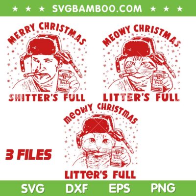 Meowy Christmas Litter's Full SVG, Litter's Full Christmas Vacation SVG Bundle