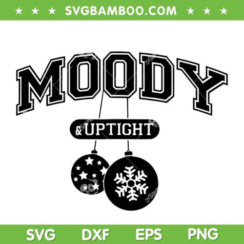 Moody and Uptight SVG, Merry and Bright Matching Couple SVG PNG