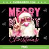 Pink Santa Bubble Merry Christmas PNG, Cute Santa Sunglasses PNG
