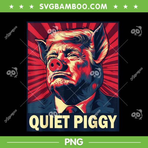 Quiet Piggy PNG, Funny Trump Quiet Piggy PNG, Retro Vintage Donald Trump Piggy