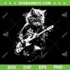 Rock Cat Guitar SVG PNG, Funny Cat Music Rock Band SVG