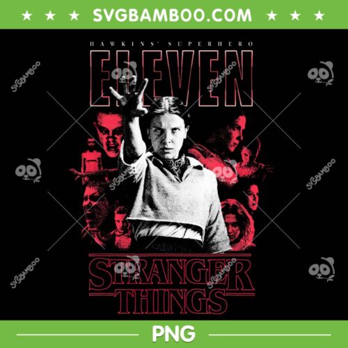 Stranger Things Season 5 Eleven PNG, Hawkins' Superhero Eleven Showcase PNG