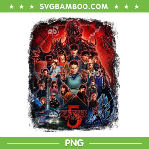 Stranger Things Season 5 Poster PNG, Stranger Things s5 Characters Group Shot PNG