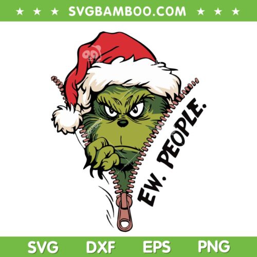 The grinch Ew People SVG, Christmas Santa Grinchy SVG PNG