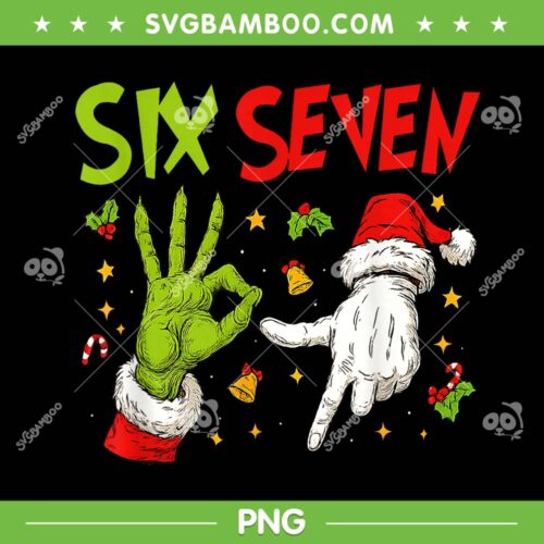 Six Seven Meme Christmas PNG, Grinch Hand 67 Xmas PNG