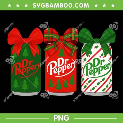 Dr Pepper Xmas Coquette Bow PNG, Dr Pepper Merry Christmas PNG