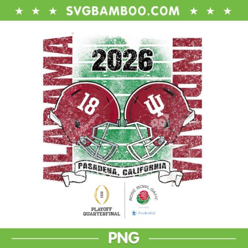 Alabama vs Indiana Hoosiers Rose Bowl 2026 PNG, Alabama Crimson Tide Rose Bowl PNG