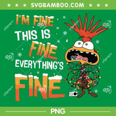Inside Out Anxiety Im Fine This is Fine PNG, Anxiety Christmas Lights PNG