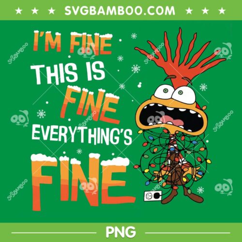 Inside Out Anxiety Im Fine This is Fine PNG, Anxiety Christmas Lights PNG